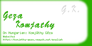geza komjathy business card